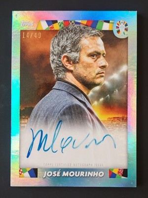 2024 Topps I am Jose Mourinho Platinum Curated BLUE On-Card Auto Autograph 14/49