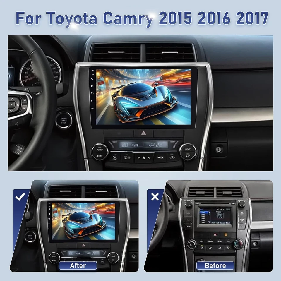Android 13 estéreo veicular para Toyota Camry 2015-2017 sem fio CarPlay 10,1" - Imagem 2 de 4