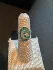 VTG TAXCO MEXICO STERLING SILVER TURQUOISE MOON STAR SIGNED RING Sz 6.75
