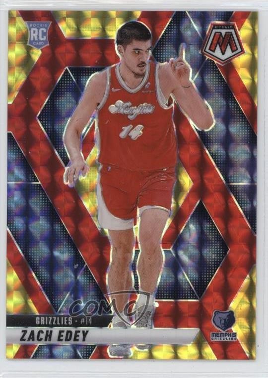 2024 Mosaic Choice Fusion Red & Yellow Prizm 12/75 Zach Edey #248 Rookie RC pe8