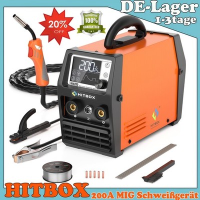 HITBOX 140A 230V Fülldraht Schweißgerät 4in1 Funktion Gasloses MIG-Schweissgerät
