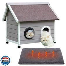 Rockever Outdoor Cat House, Feral Cat House Outdoor Weatherproof with Escape