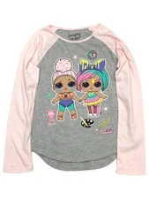 Jumping Beans LOL Surprise Girls Gray Sparkle Long Sleeve T-Shirt Tee Shirt 6X