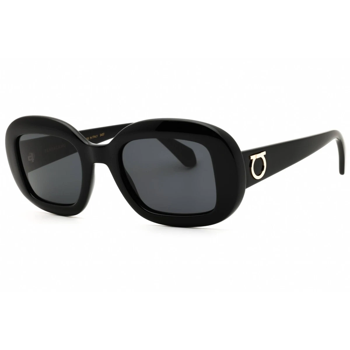 Salvatore Ferragamo Black Oval SF668S Sunglasses Gradiant lenses NEW W/Hard case salvatore-ferragamo-brown-  main image 3