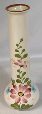 80s FTD PORTUGAL Vase Hand Painted Flowers European Style 8.5” Tall Flawless!!