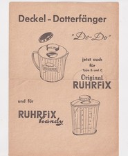 Original Rührfix, Deckel-Dotterfänger, kleine Rezept Auswahl, Gebrauchsanweisung