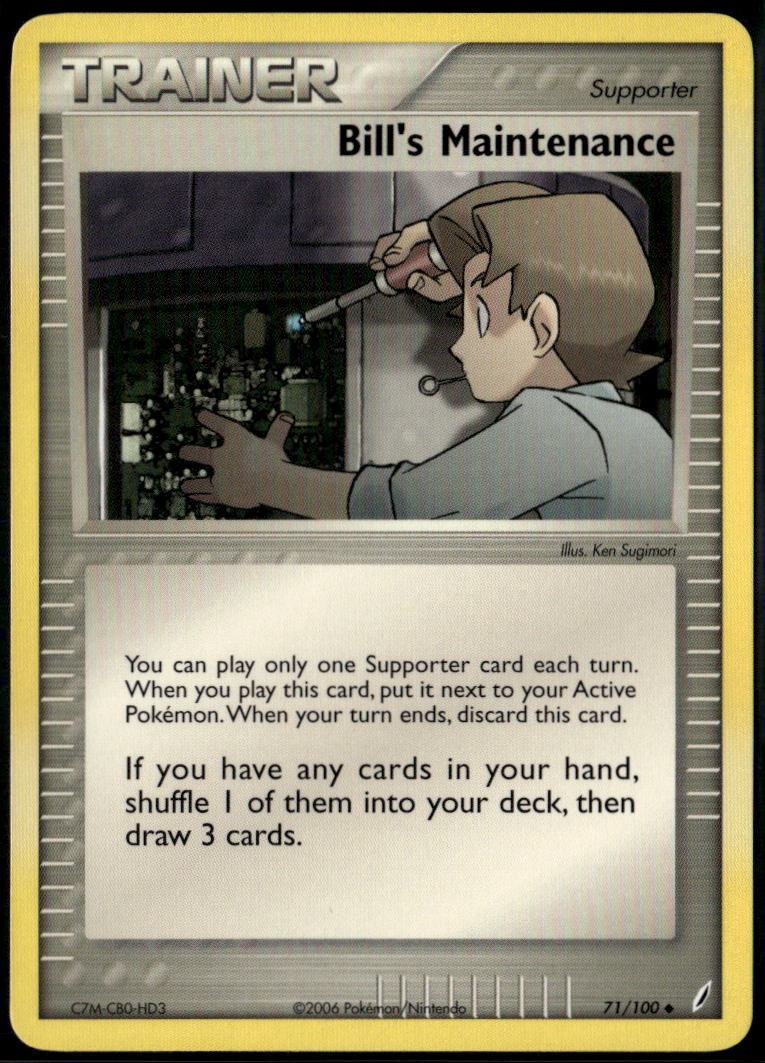 Bill's Maintenance 71/100 Uncommon Crystal Guardians NM Pokemon Card
