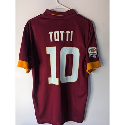 AS Roma 2014-15 Home Totti Jersey Large Rare Authentic Nike Serie