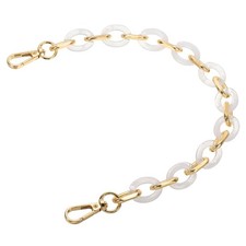 15 Inch Acrylic Chain Purse Strap Replacement Luxury Handbag Strap, White