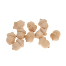10Pcs Wood Acorn DIY Ornaments Durable Beige Wooden Decor for Crafts and Charms