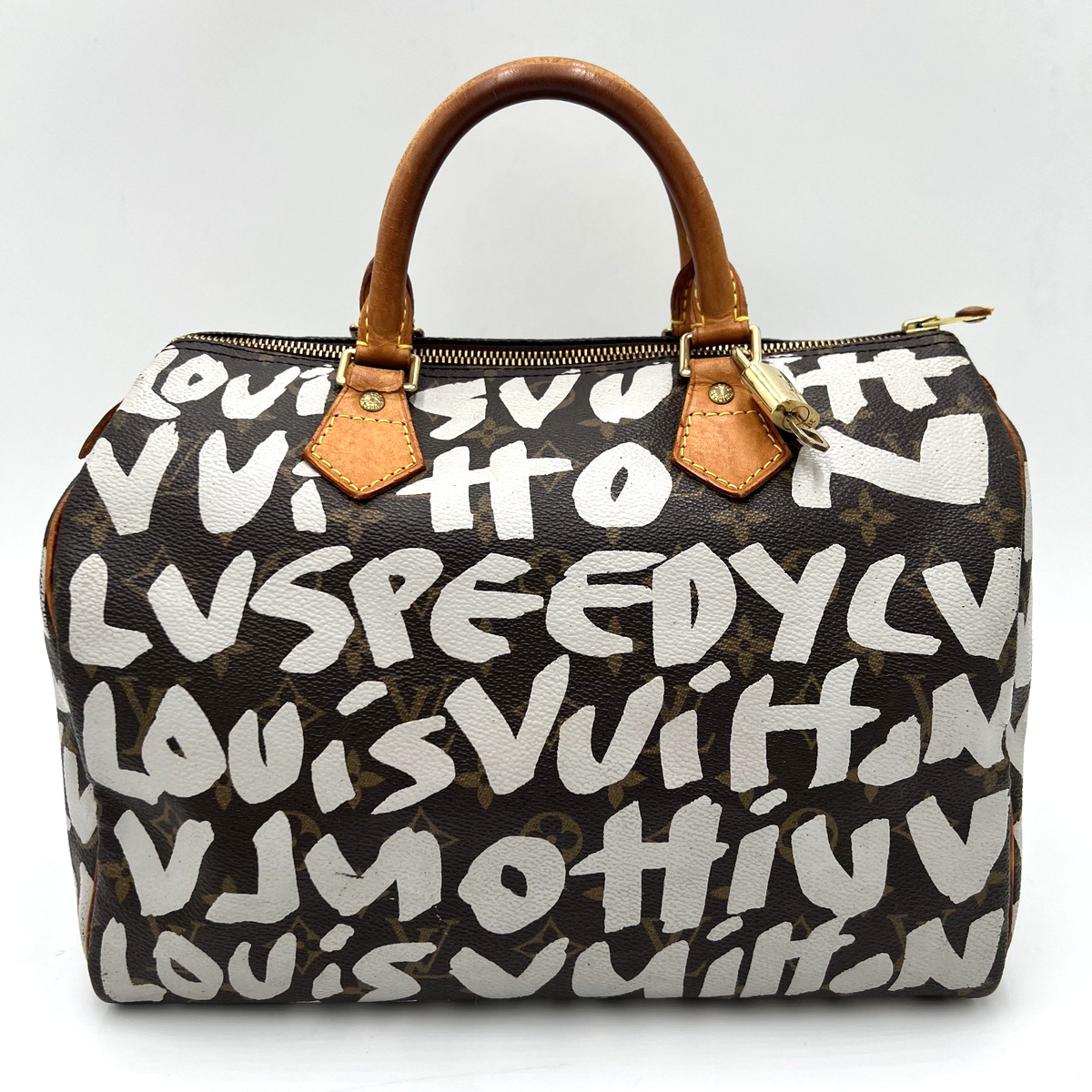 LOUIS VUITTON Monogram Graffiti Speedy 30 Hand Bag White M92195