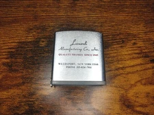 Vintage Leonardi Manufacturing Co Weedsport NY Zippo Measuring Tape
