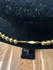 Vintage, gold beaded necklace, marked Napier, 28 inches long