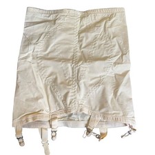 Vintage 50s Young Smoothie Beige Girdle Garters Shapewear Nylon Spandex Small