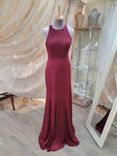 Goya London Code21 Prom Cranberry Long Gown Size UK 8