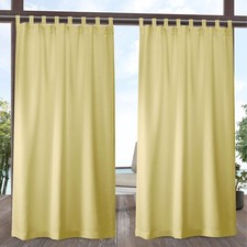 Cabana Solid Indoor/Outdoor Translucent Hook and Loop TabTop Curtain Panel...