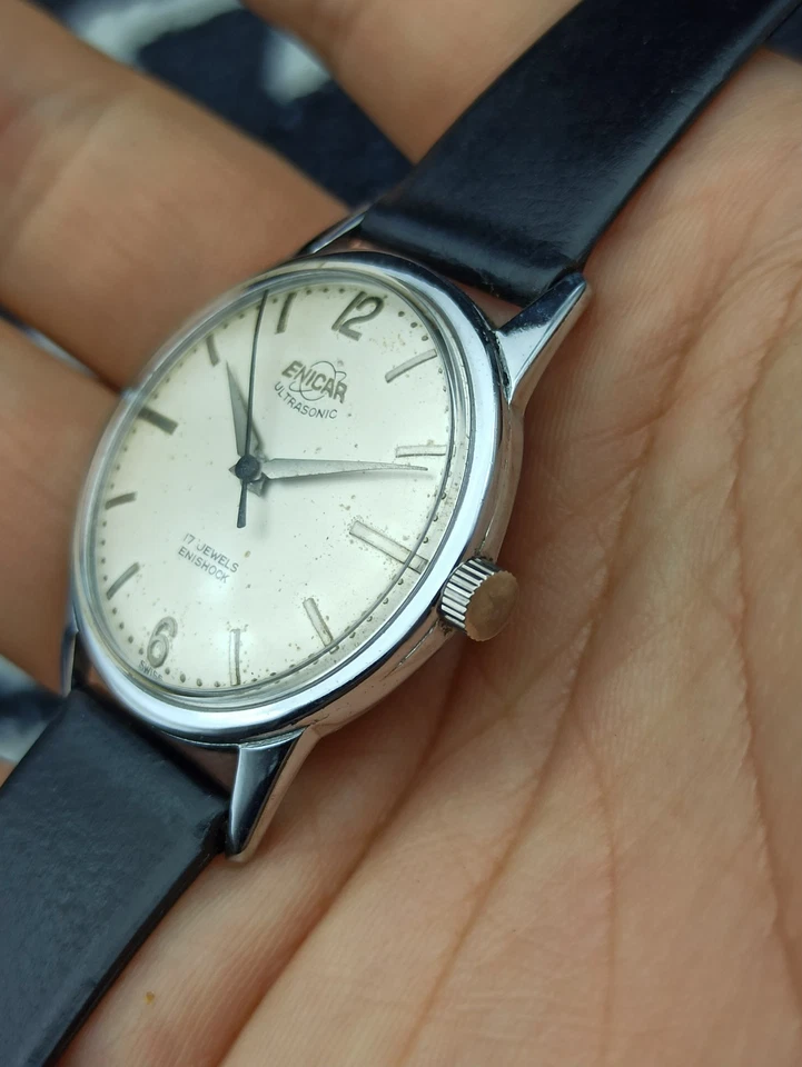 RARO RELOJ MECÁNICO ULTRASÓNICO ENICAR SUIZO AÑOS 70 Foto 4 de 4
