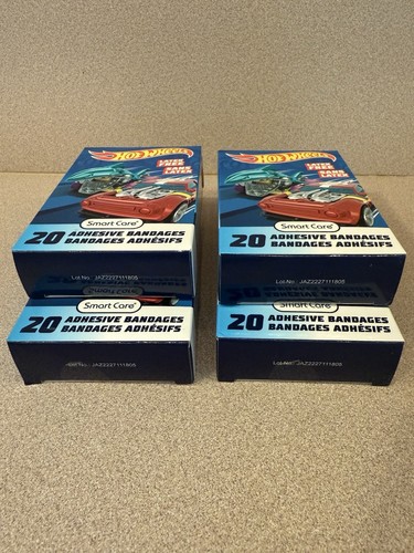 Hot Wheels Adhesive Bandages Latex Free 20 Count By Smart Care - 4 Boxes - New - Picture 5 of 6