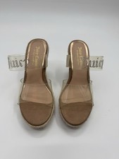 Juicy Couture Wedge Sandals with Clear Strap Women's Size Is Estimated To Be 5