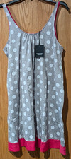 New Simply Vera Vera Wang Cozy Sleep Chemise Small Beverly Grey Dot -5539