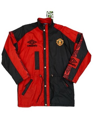 Vintage Manchester United Umbro Padded Bench Coat 1995 97 Size XL