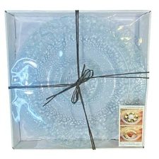 Home Essentials NWT Bent Glass Chip and Dip Serving Platter Original Packaging