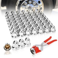 60 Pcs 33mm Stainless Steel Lug Nut Covers for Semi Stainless Steel 2.1" H