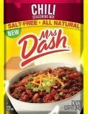 Mrs Dash Salt Free Chili Mix 1.25 oz Packets 4 Pack, 1.25 oz