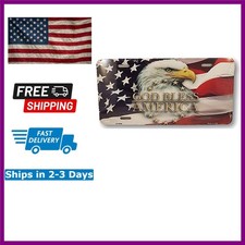 6x12 Patriotic Eagle and Flag Metal License Plate - Proudly Made in the USA