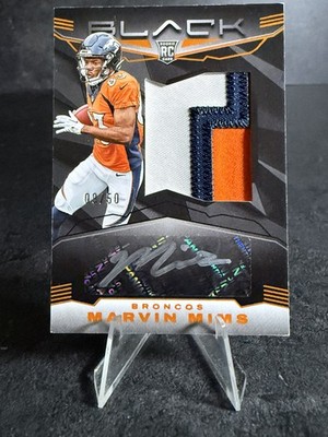 2023 Prizm Black - Marvin Mims 3-Color Rookie Patch Auto /50 Orange - Broncos