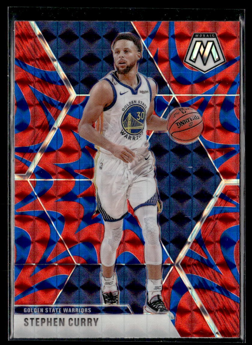 Stephen Curry 2019-20 Panini Mosaic #70 Red Prizm Golden State Warriors