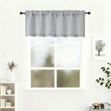 Valance for Window 18 Inch Length, Light 60"W x 18"L Pack of 1 Grey