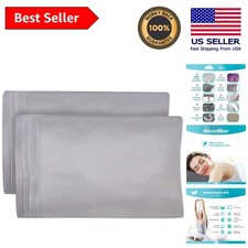 Light Gray King Pillow Cases - 2 Pack Microfiber with Envelope Closure
