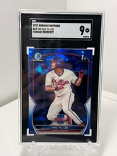 Hao Yu Lee 2023 1st Bowman Sapphire Chrome Prospect SGC 9 #BCP-52 Tigers 