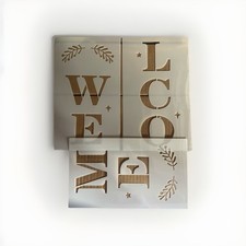 Welcome Stencil - Large Letter Stencil for Porch Sign -Reusable Home D cor DIY