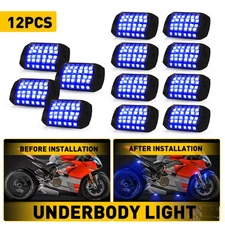 Blue 12pcs LED Rock Underbody Lights Glow Lamp Fit Offroad SUV Pickup Truck UTV