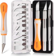 16-Piece Exacto Knife Set: 3 Hobby Knives 13 Industrial-Grade SK5 Steel Blades