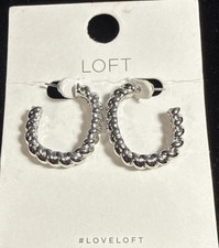 NEW Ann Taylor LOFT Twist Open Hoop Stud Earr...