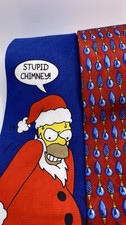 Lot of 2 Homer Simpson Christmas Holiday Party Neck Ties And Silk Tie Fun