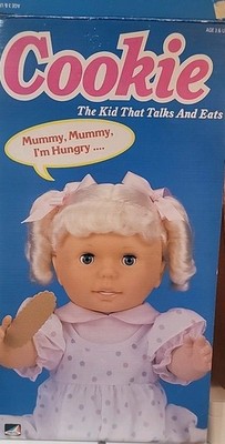 Vintage Cookie The Kid That Talks and Eats Doll with Box 1992 Spectra 