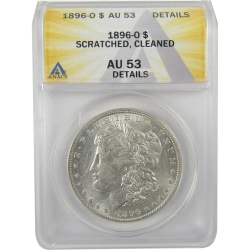1896 O Morgan Dollar AU 53 Details ANACS Silver $1 Coin SKU:I18989