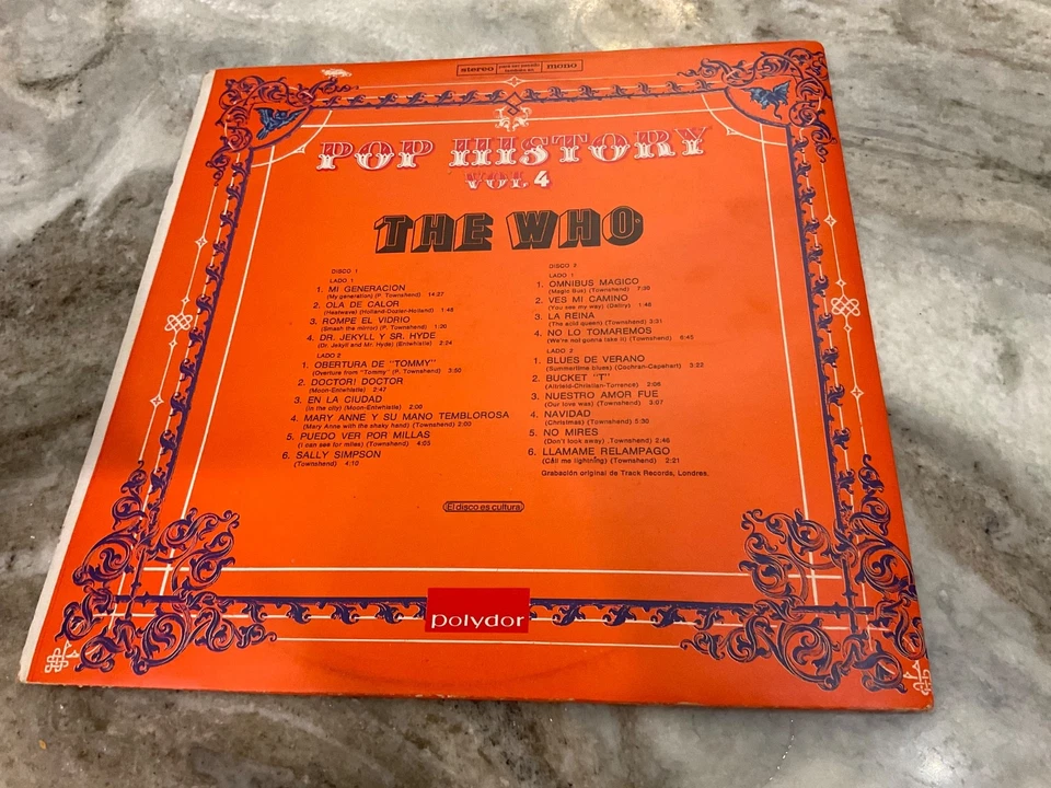 THE WHO 2LP POP HISTORY VOL.4 1970 SPAIN PRESS Polydor – 24 88 014/015 VG+/VG - Image 2 of 4