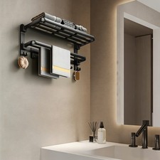 Towel Rack, Foldable Bathroom Shelf, Wall Mounted Towel Rack For Towel Storage
