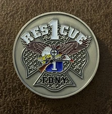 FDNY Fire Department Of New York Rescue 1 Challenge Coin