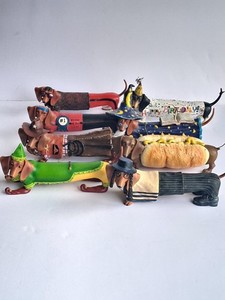 Westland Hot Diggity Dog- Lot of 8 collectible dachshund DOGS READ FULLY Broken