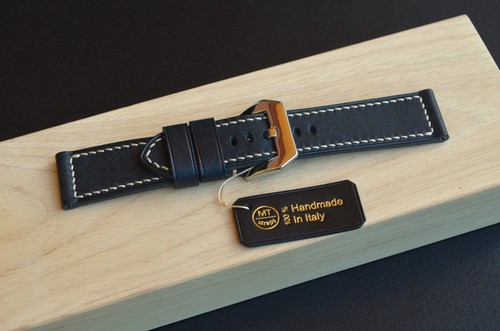24 mm Cinturino artigianale pelle Badalassi Pueblo Black Pam Italy Vintage Strap - Picture 16 of 18