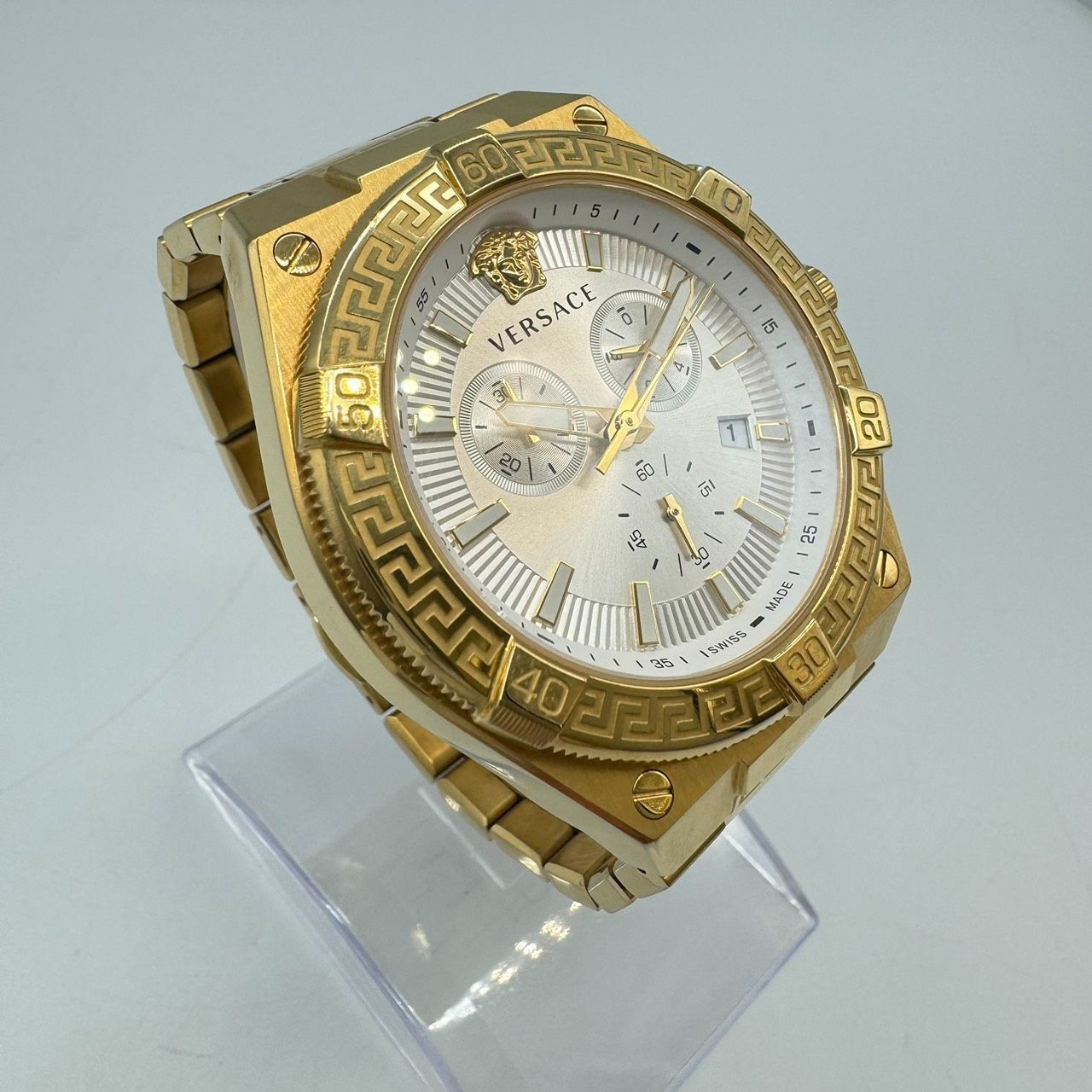 Versace Men's Sporty Greca Quartz Chronograph Watch Used From Japan thumbnail 2