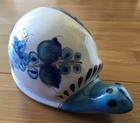 Vintage Hand Craft & Painted Ceramic Mexican Tonale Blue Snail Figurine Sign Cat — photo 8