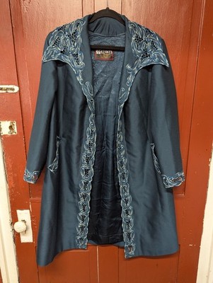 Rare Vtg 60s Kenny s Fashion Hong Kong Jacket Pimp Coat Silk Lined Hand Tailored