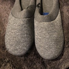 NWT HomeTop Women's Warm Cotton Knit Memory Foam Slippers in Gray US SIZE m 7-8